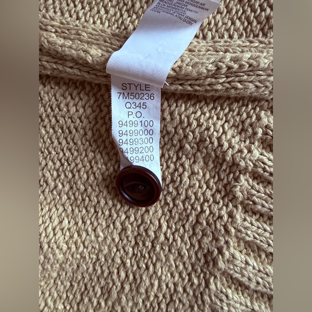 Lucky Brand Men’s Linen&cotton Blend Tan Zip Up Sweater With Front Pockets - Picture 4 of 9